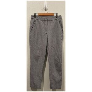 ZARA Ruffled Pockets White Black Plaid Pants